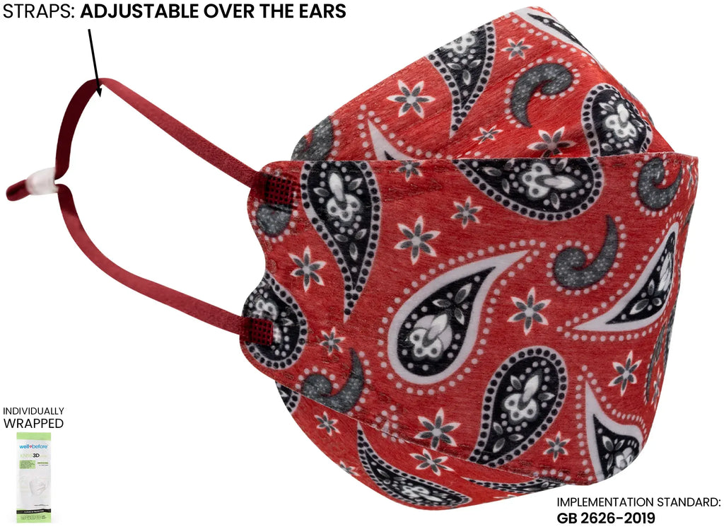 Kids 3D KN95 KF94 Style Face Mask with Adjustable Ear Loops for Petite Faces