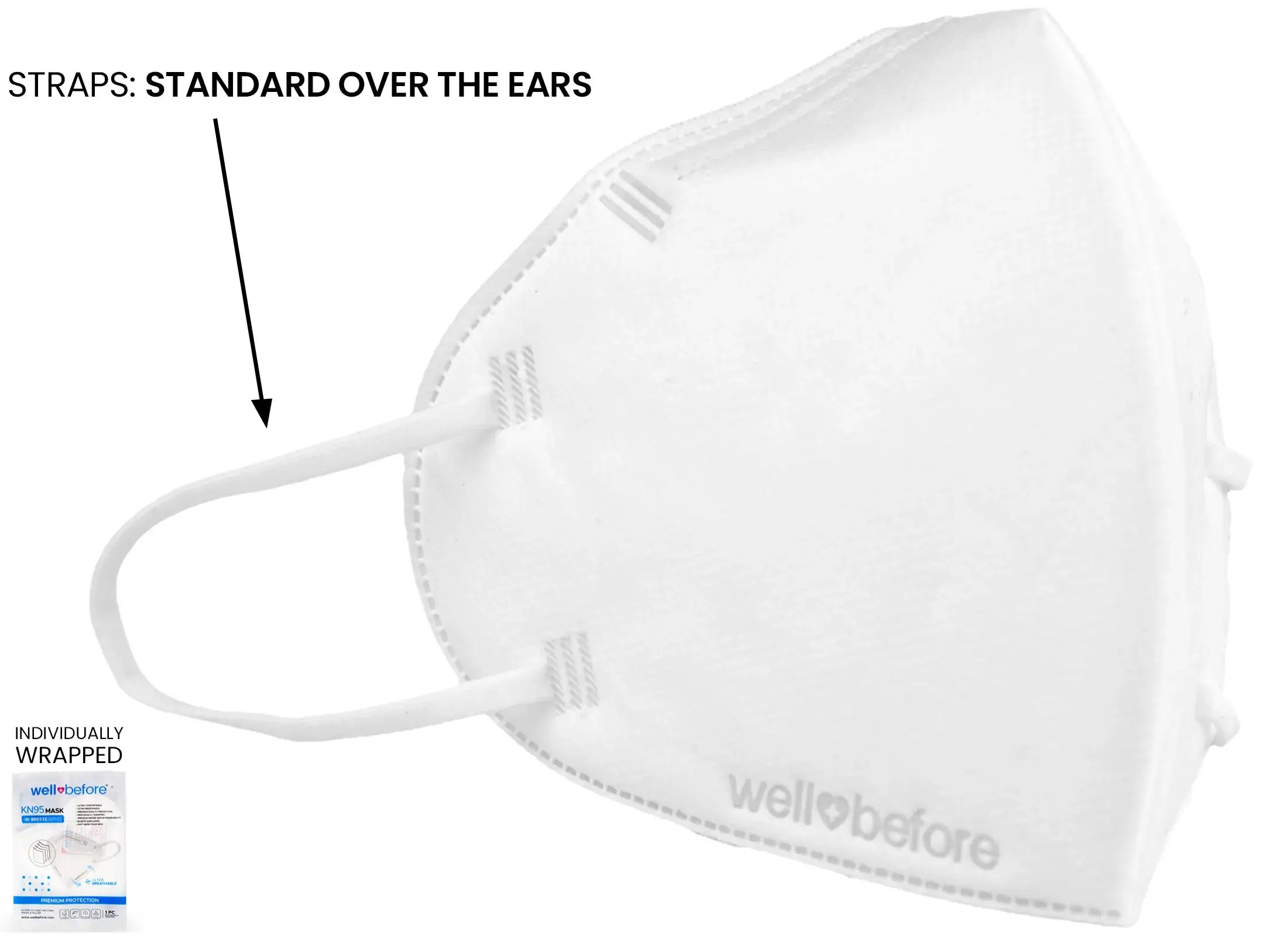 WellBefore Breeze Series KN95 Mask: Ultra-Breathable, Anti-Fogging, 4-Layer Filtration