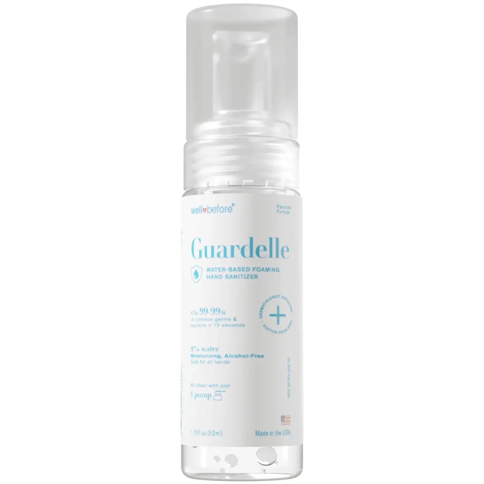 Guardelle Foaming Hand Sanitizer: Alcohol-Free, Water-Based, Gentle, Hydrating Germ Defense