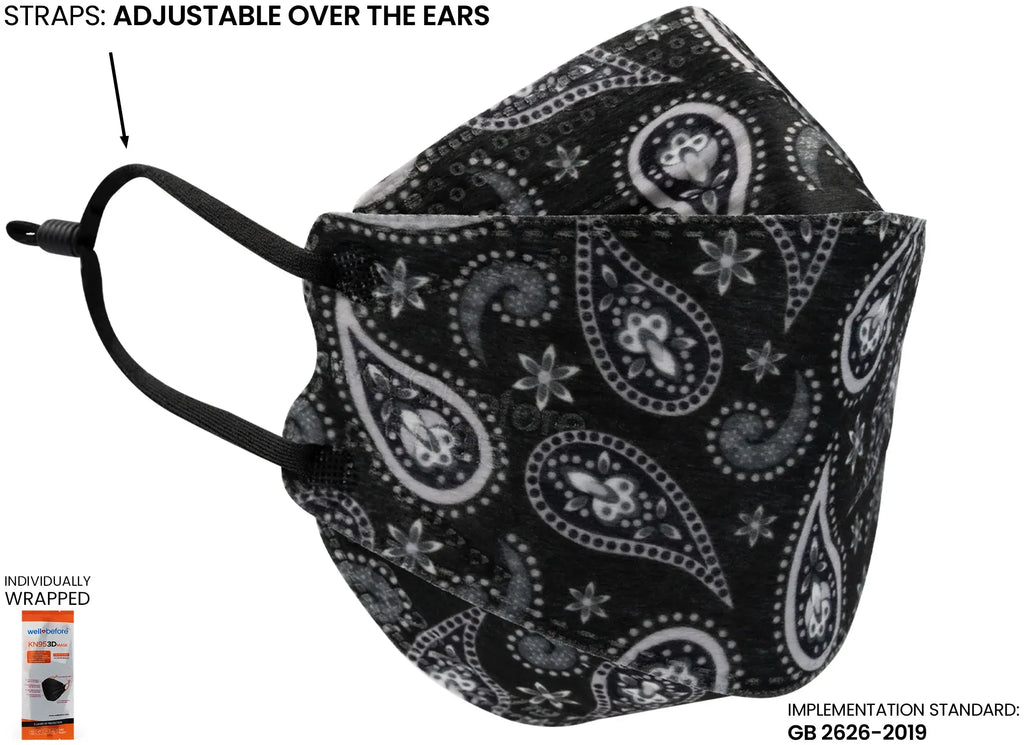 Kids 3D KN95 KF94 Style Face Mask with Adjustable Ear Loops for Petite Faces