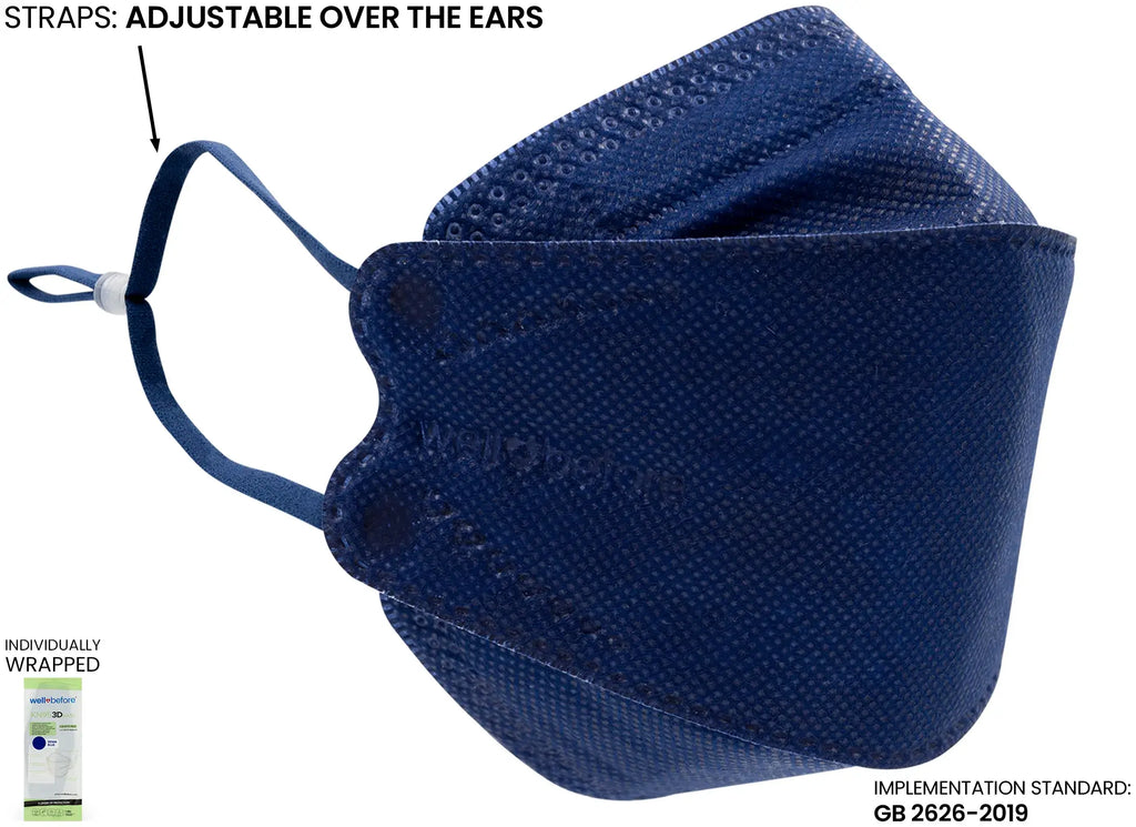 Kids 3D KN95 KF94 Style Face Mask with Adjustable Ear Loops for Petite Faces