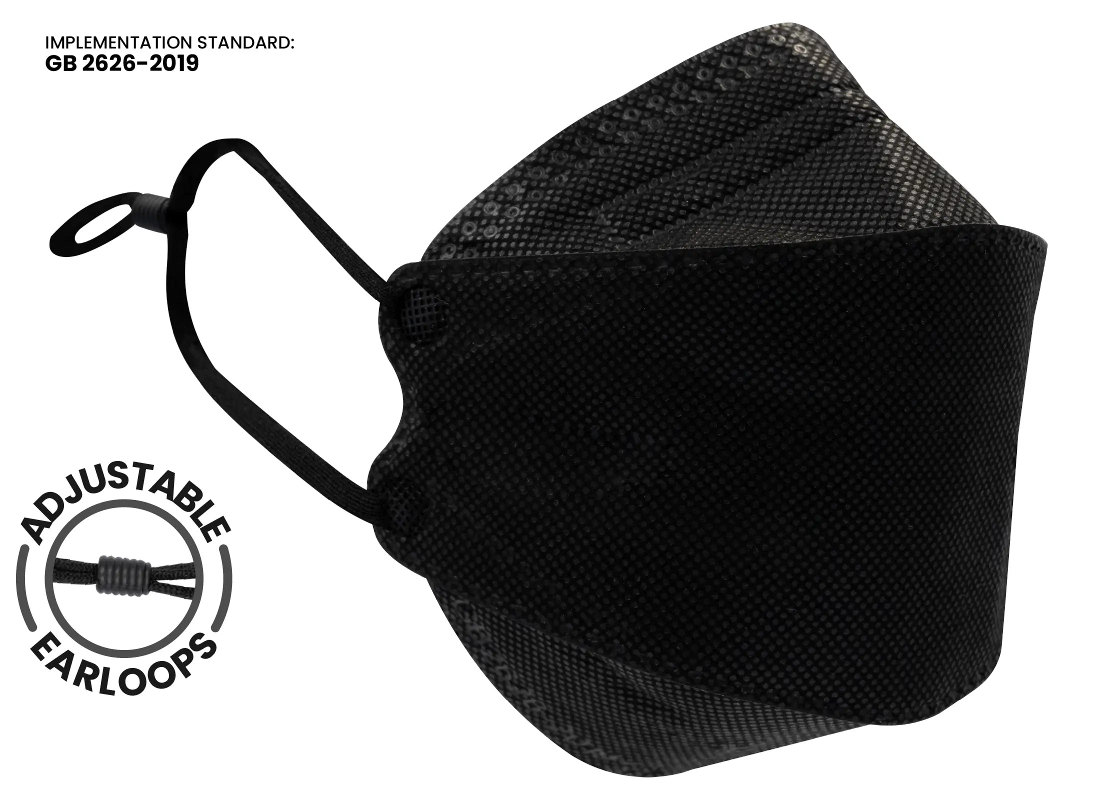 Premium 3D KN95 KF94 Style Face Mask with Adjustable Ear Loops for Enhanced Comfort