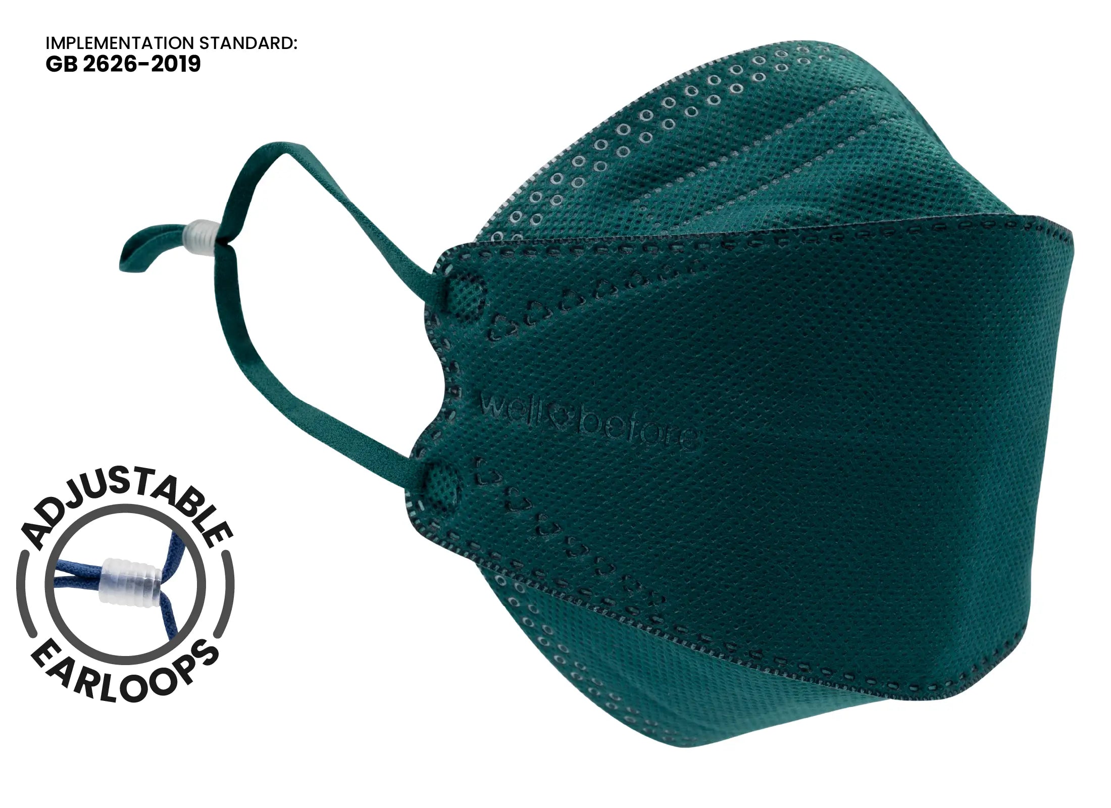 Premium 3D KN95 KF94 Style Face Mask with Adjustable Ear Loops for Enhanced Comfort