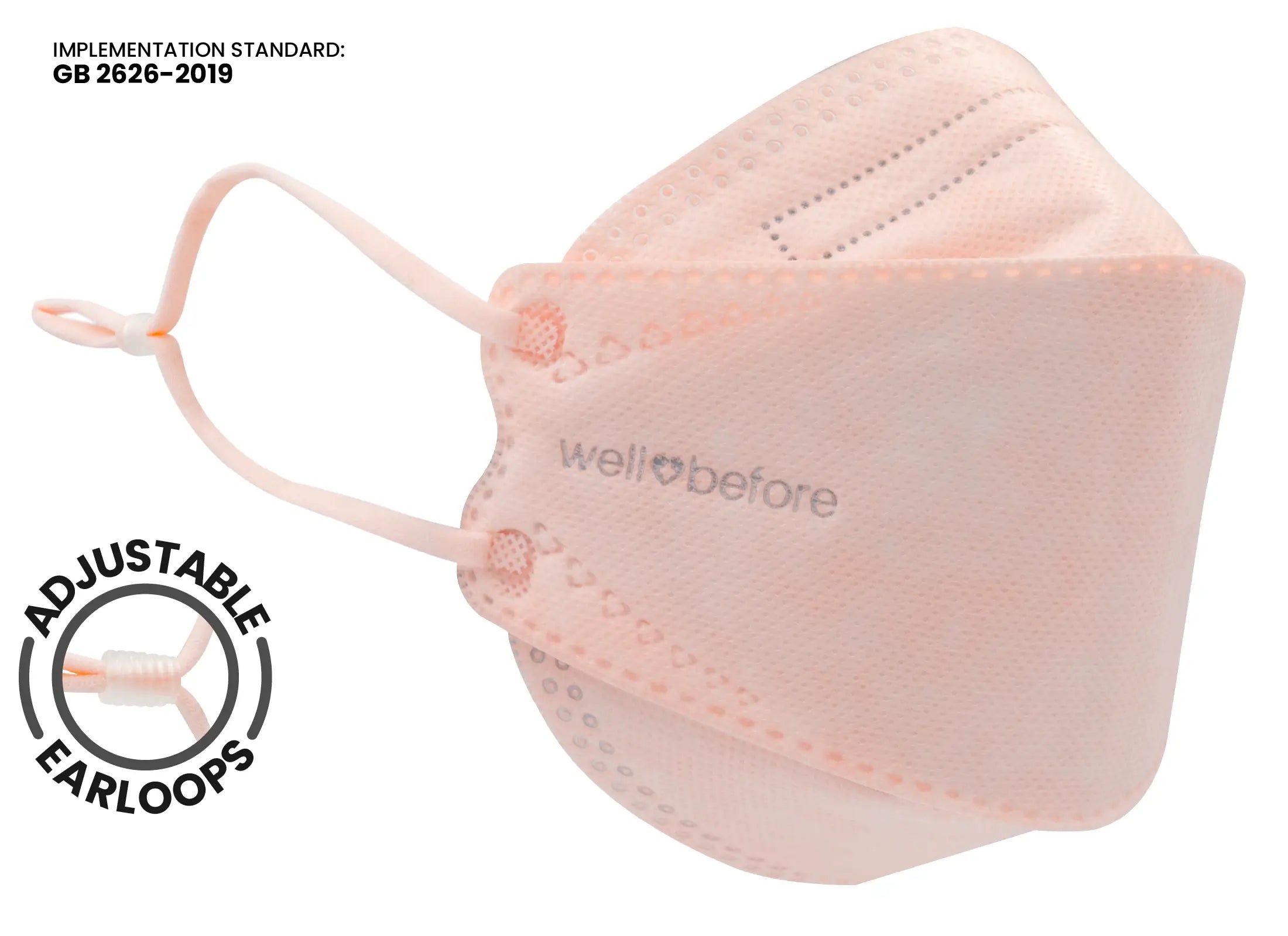 Premium 3D KN95 KF94 Style Face Mask with Adjustable Ear Loops for Enhanced Comfort