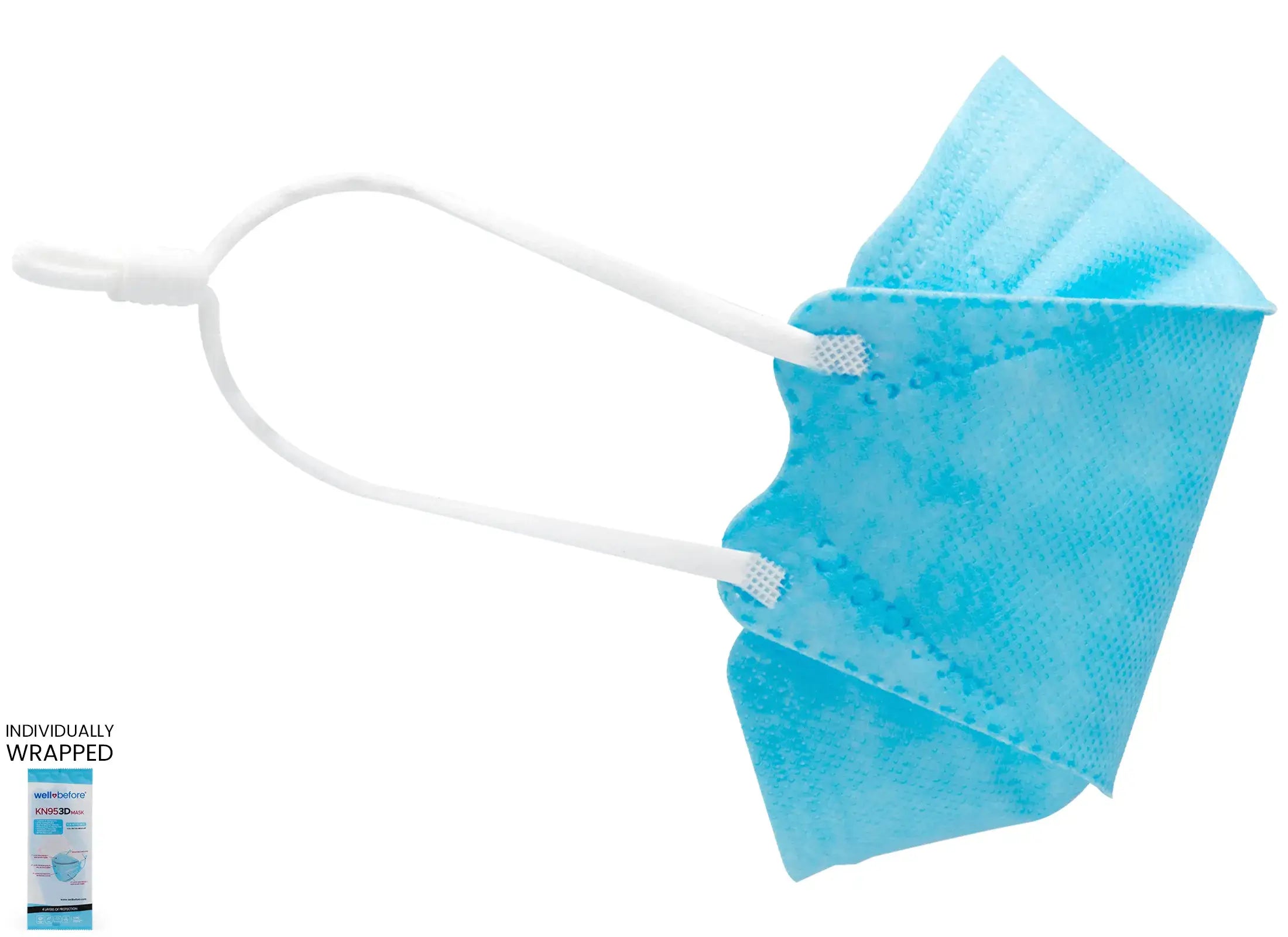 Kids 3D KN95 KF94 Style Face Mask with Adjustable Ear Loops for Petite Faces