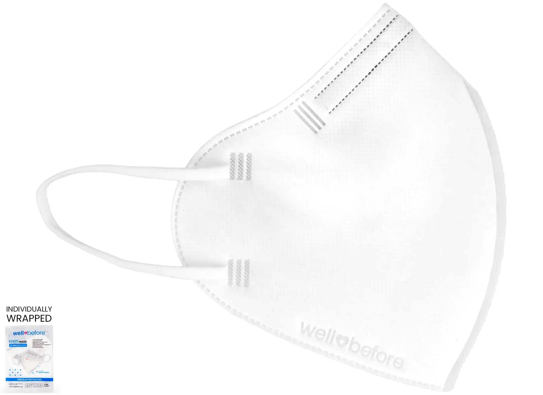 WellBefore Breeze Series KN95 Mask: Ultra-Breathable, Anti-Fogging, 4-Layer Filtration