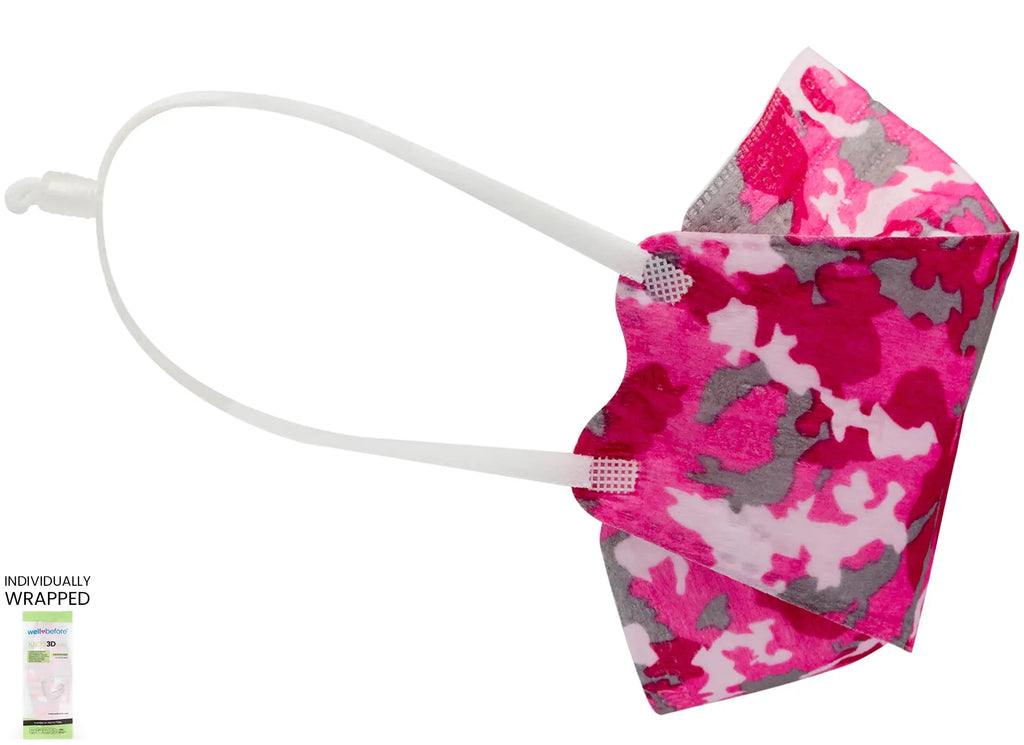 Kids 3D KN95 KF94 Style Face Mask with Adjustable Ear Loops for Petite Faces