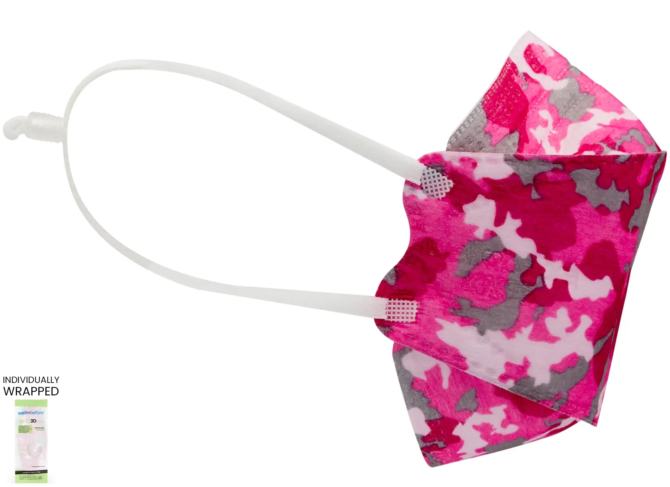 Kids 3D KN95 KF94 Style Face Mask with Adjustable Ear Loops for Petite Faces