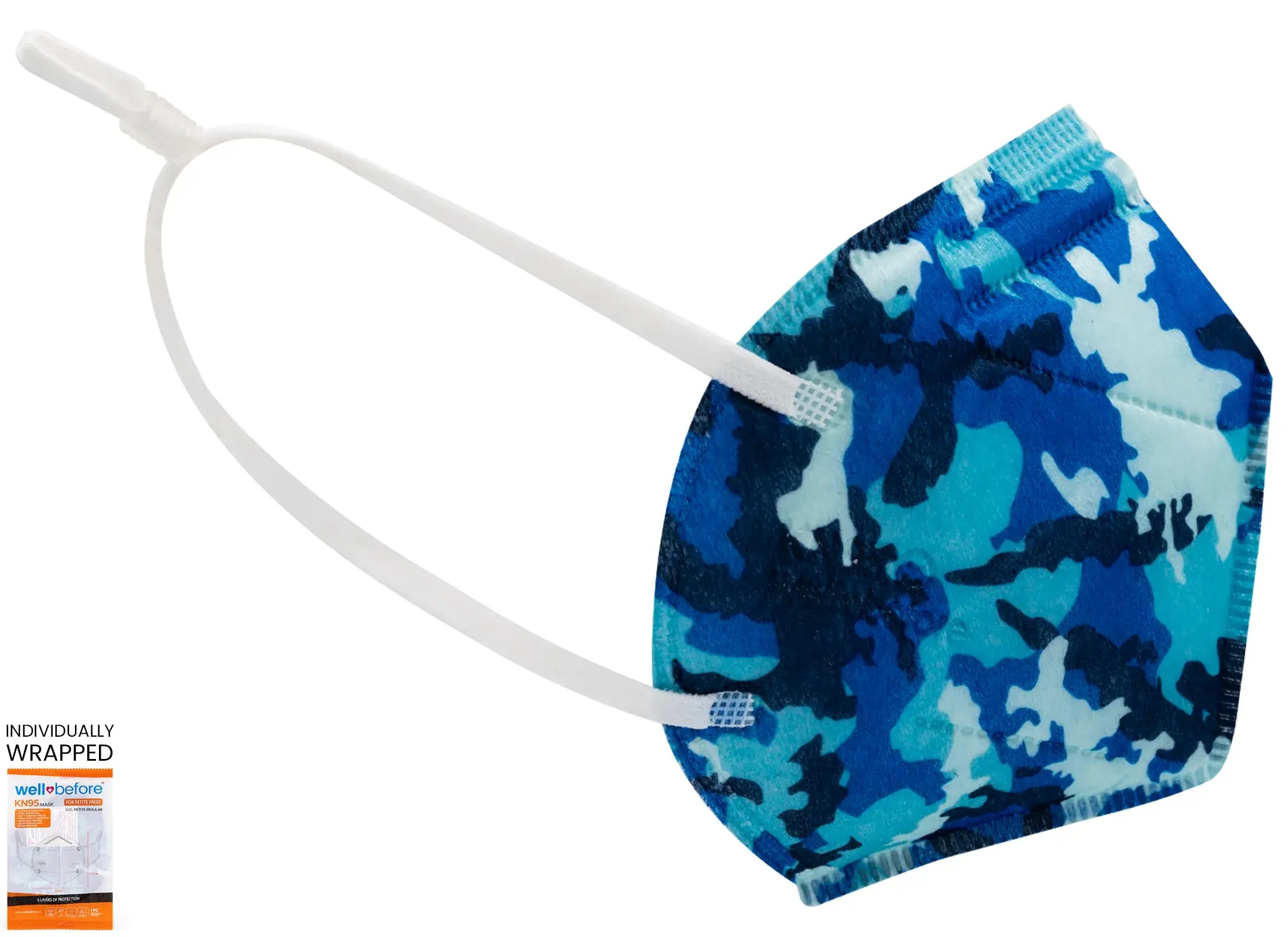 WellBefore Kids KN95 Face Masks with Adjustable Ear Loops & Multi-Layer Protection