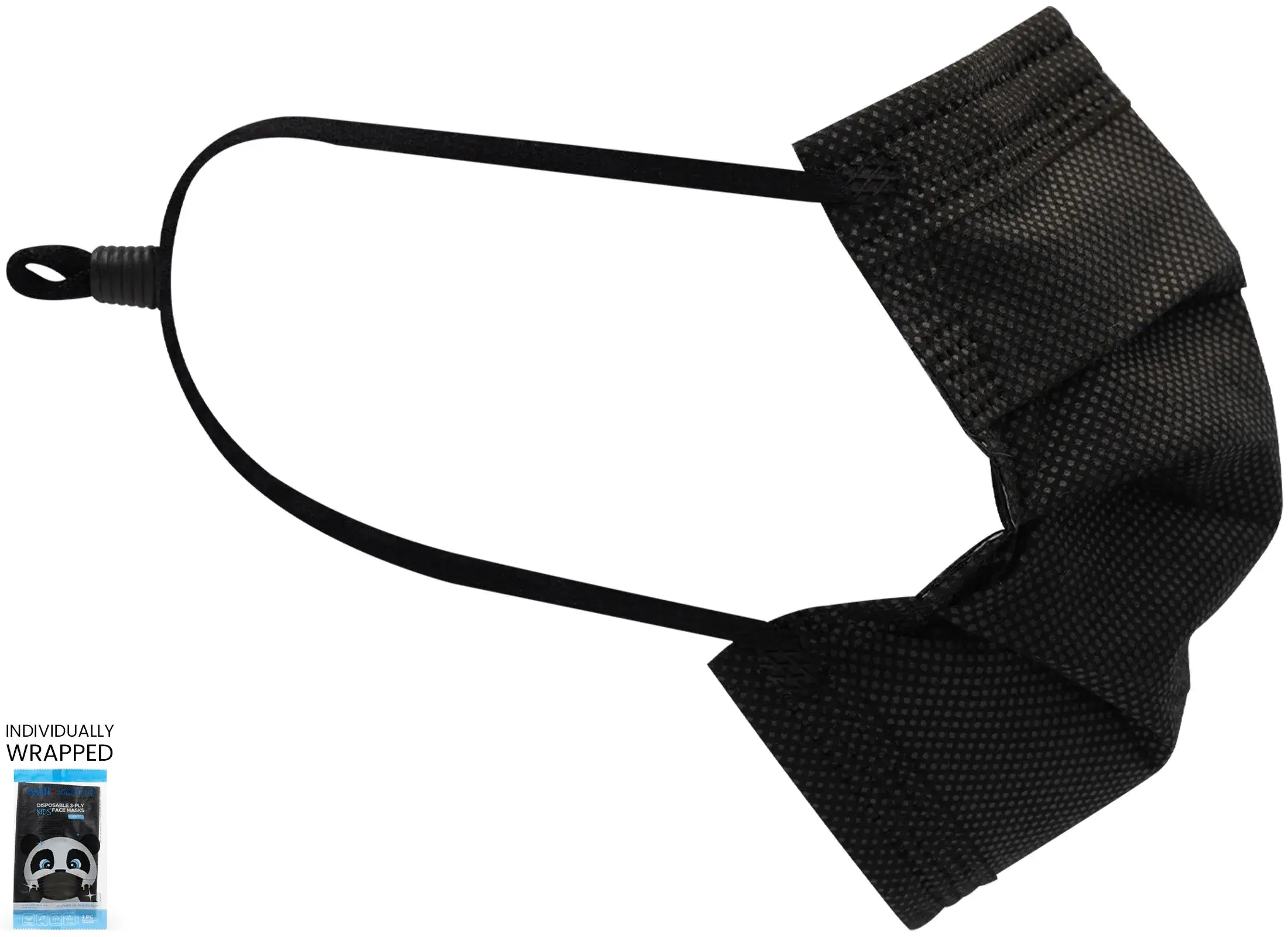 Kids Breathable 3-Ply Disposable Face Masks with Adjustable Ear Loops, Individually Wrapped