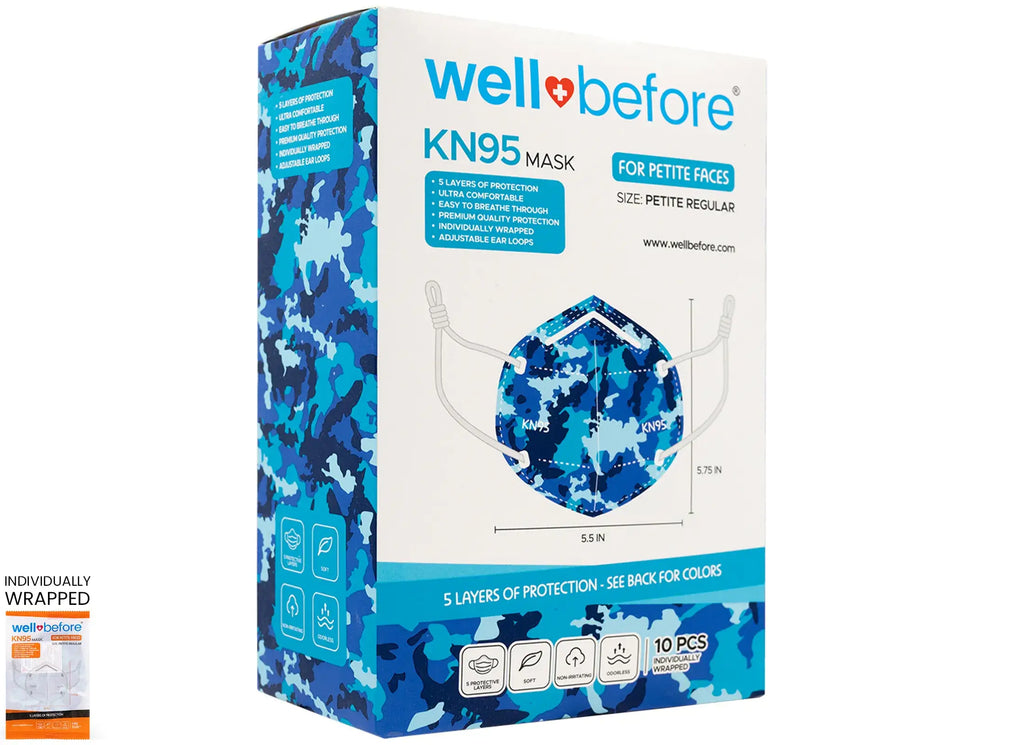 WellBefore Kids KN95 Face Masks with Adjustable Ear Loops & Multi-Layer Protection