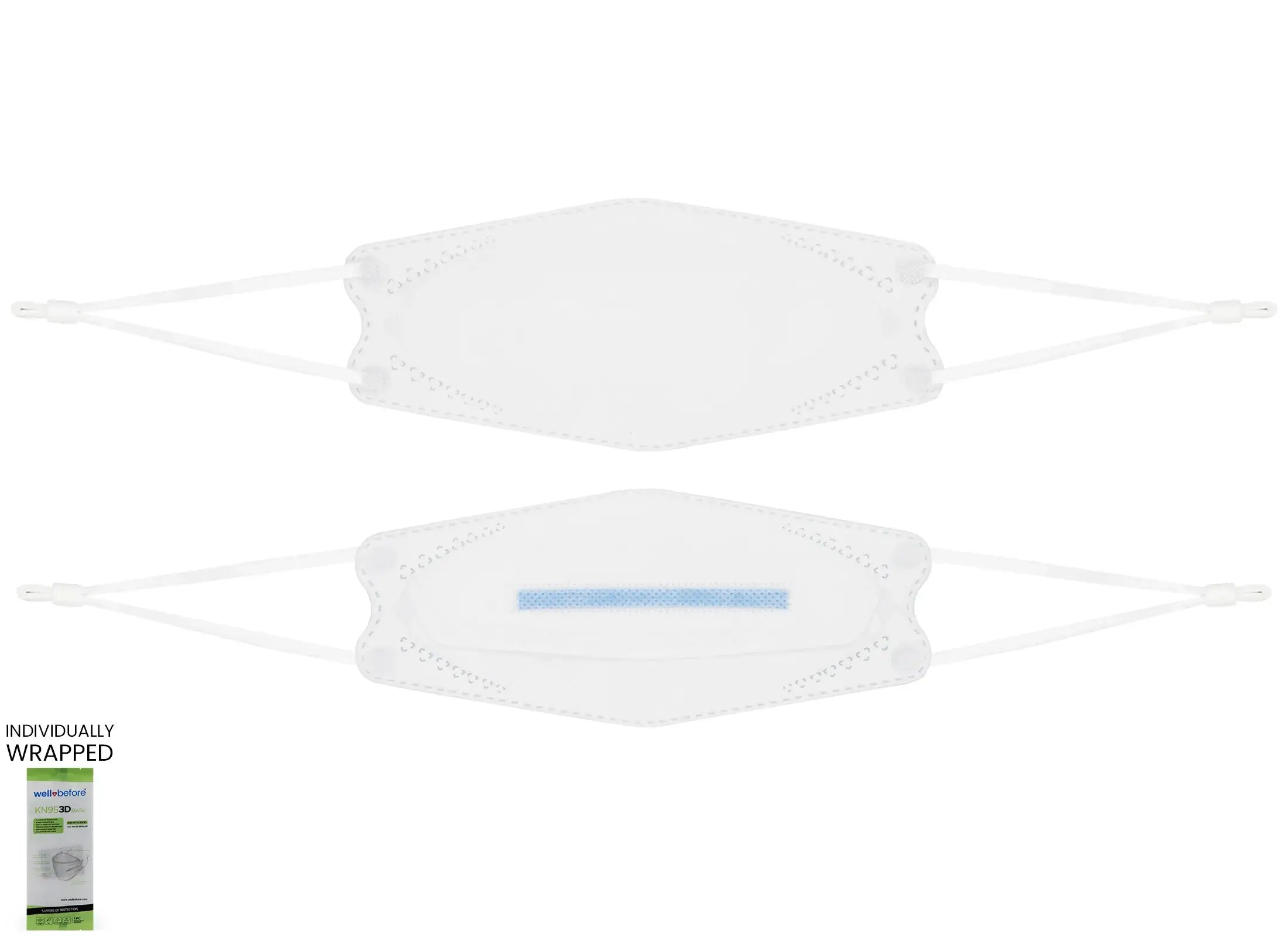 Kids 3D KN95 KF94 Style Face Mask with Adjustable Ear Loops for Petite Faces