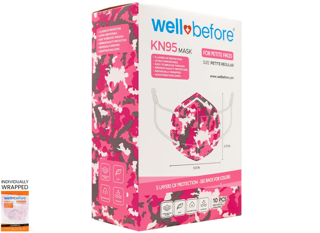 WellBefore Kids KN95 Face Masks with Adjustable Ear Loops & Multi-Layer Protection