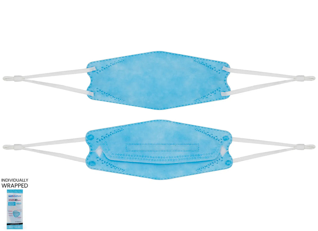 Kids 3D KN95 KF94 Style Face Mask with Adjustable Ear Loops for Petite Faces