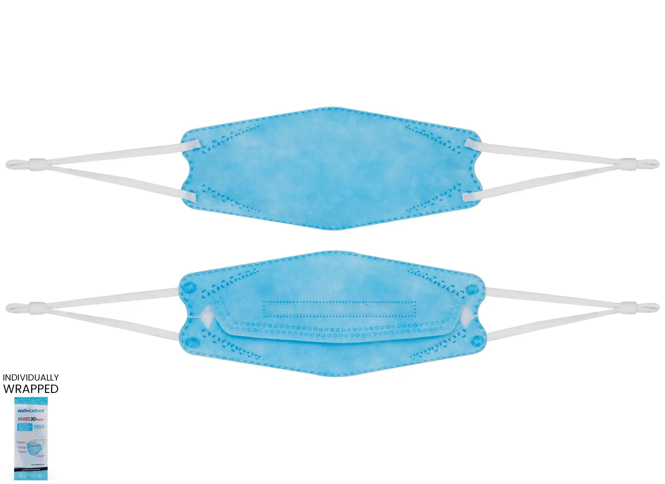 Kids 3D KN95 KF94 Style Face Mask with Adjustable Ear Loops for Petite Faces