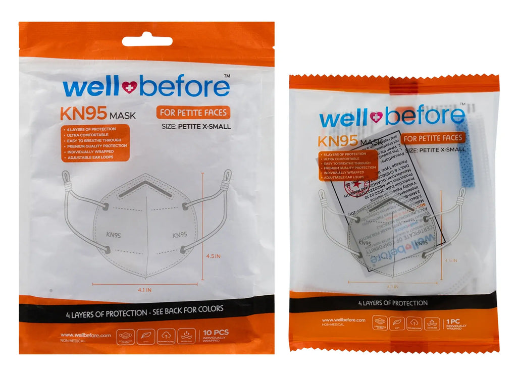 WellBefore Kids KN95 Face Masks with Adjustable Ear Loops & Multi-Layer Protection