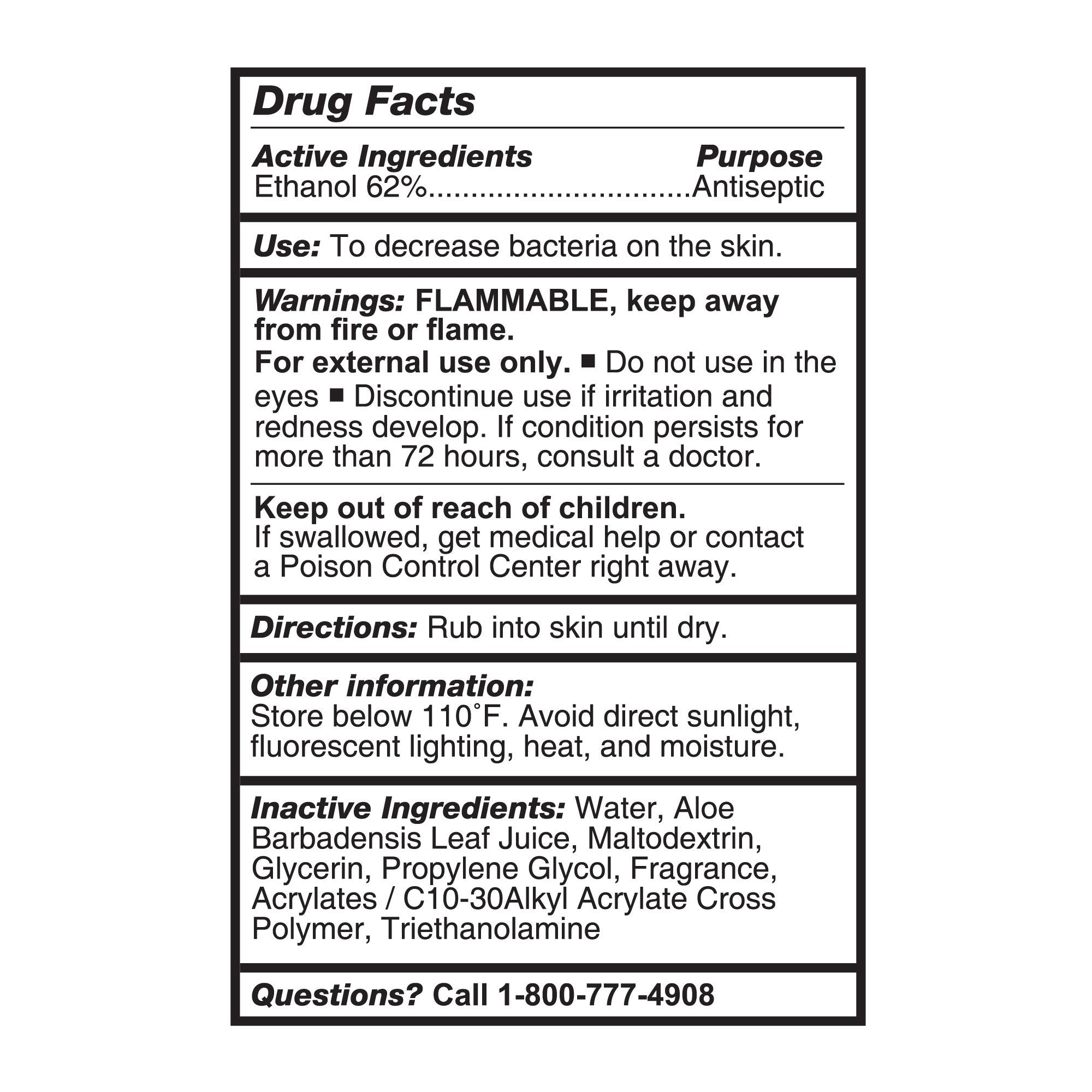 McKesson Advanced Hand Sanitizer with Aloe, Vitamin E, 62% Ethyl Alcohol