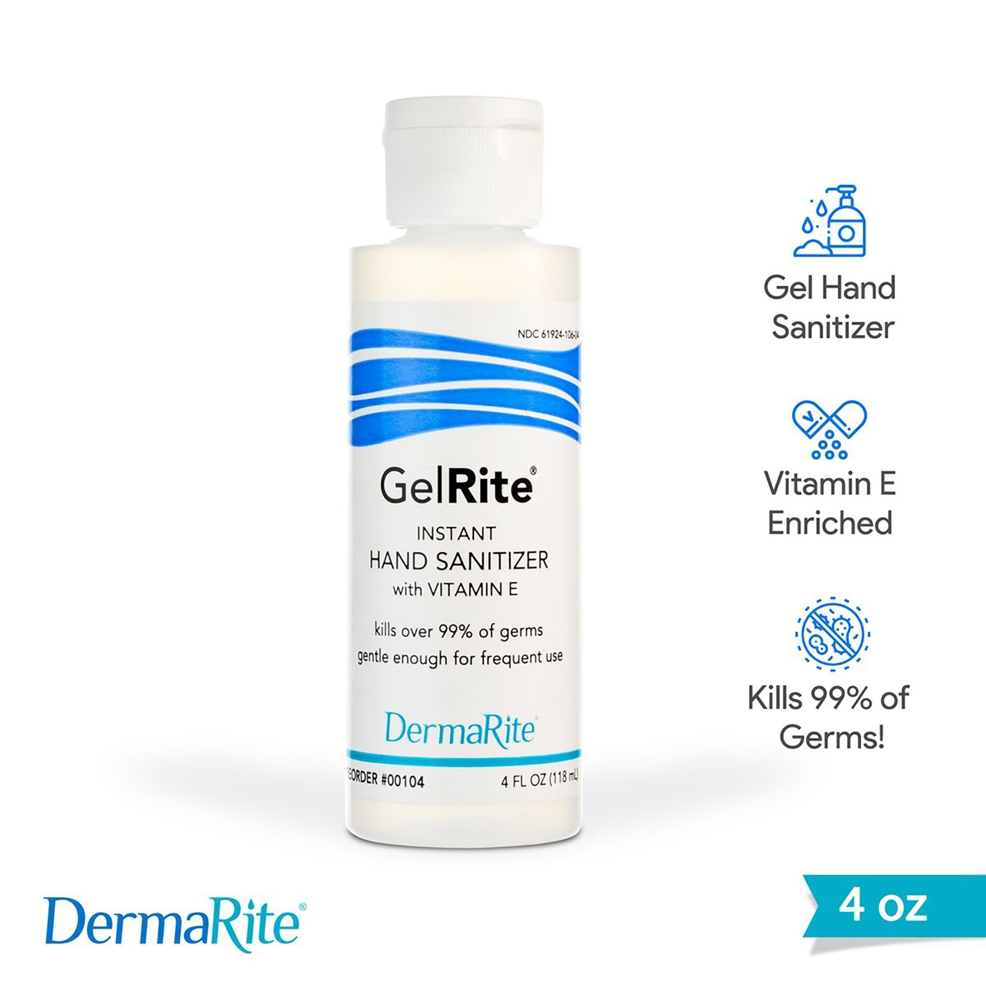GelRite Advanced Hand Sanitizer: Kills 99% Germs, Vitamin E, Quick-Dry Formula